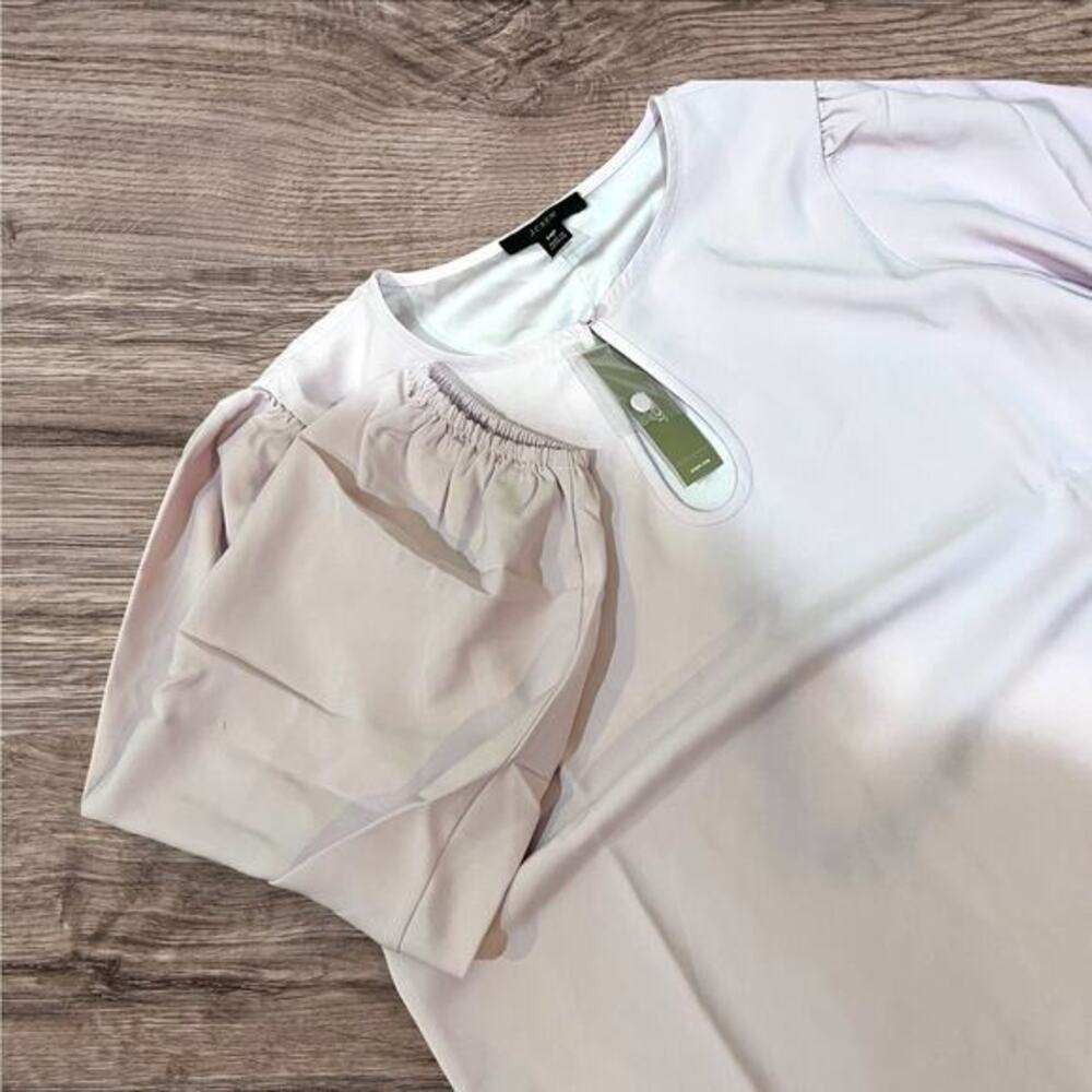 J.Crew Womens Blouse Pink Size MP Keyhole‎  Workwear Career Business